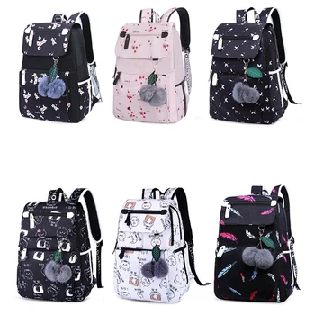 Sacos De Escola Para Meninas Feminino Backpack Do Laptop Usb Mochila Mochilas De Crianças Gato Bonito Mochila Escolar Para Meninas Bag Pack