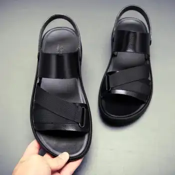Sandálias Para Homens 2022 Tendência de Moda Verão ao ar livre Todos os Sapatos Pretos de Não-deslizamento de Praia da Marca de Luxo Dupla finalidade Sandália Zapatos Hombre