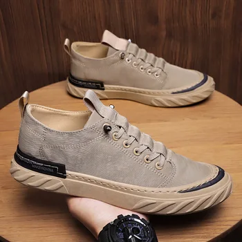 Sapatos de homem De 2021 Tendência Nova Versão coreana de Gelo Seda de Lazer de Um pedal de Pano de Sapatos de Verão Respirável Tênis de Lona Sapatos 0