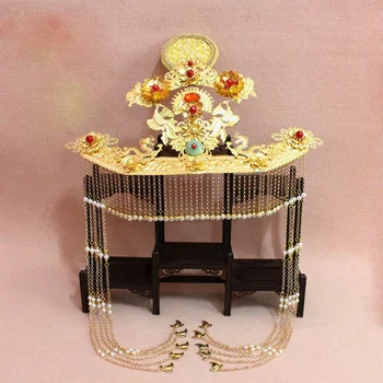 Shu Chang Mesmo Design Chinês Antigo Beading Cortina Tiara Imperatriz Cabelo Tiara de TV Jogo de Casamento da Princesa Headwear 2