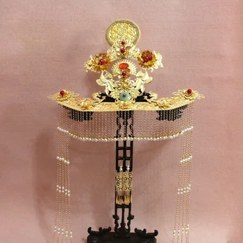 Shu Chang Mesmo Design Chinês Antigo Beading Cortina Tiara Imperatriz Cabelo Tiara de TV Jogo de Casamento da Princesa Headwear 4