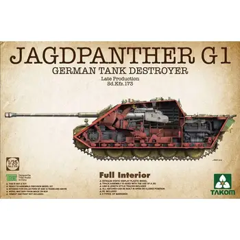 Takom 1/35 2106 Alemão Sd. Kfz. 173 Jagdpanther G1 final Versão completa do Interior