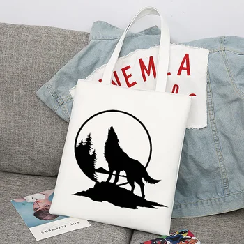 Teen Wolf Shopping Bag Bolsa Dobrável De Pano Reutilizáveis Shopper Harajuku Saco Aluno Sacola De Lona
