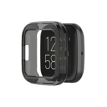Tela Transparente TPU macio claro estojo de Proteção Para o Fitbit Versa 2 Smart Watch Protetor de Tela Tampa à prova de choque de Ultra-fino 2