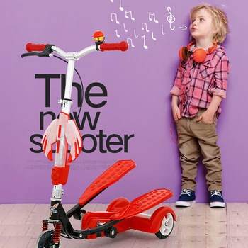 Tesoura de scooter GLT-SH088 Filhos do casal-pé pisando skate para Crianças de três rodas de música flash sapo scooter 4