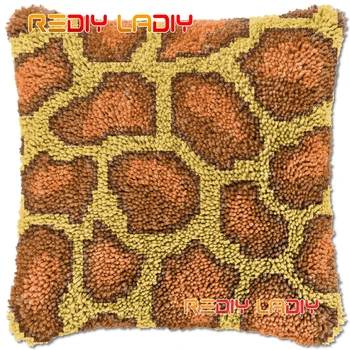 Trava do Gancho Almofada Listras de Tigre DIY Bordar Kits de Acrílico Chunky Yarn Artes Crochê Sublime fronha Hobby e Artesanato