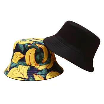 Tropical novo Impresso de Frutas Padrão de Pescador Chapéu de Mulheres de Verão ao ar livre Esportes-Sol Chapéu Chapéu chapéu de balde