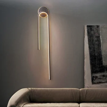 Tudo de cobre de luz de luxo pós-moderna-de-cabeceira lâmpada de parede minimalistas quarto sofá da sala de TV fundo de casa simples e moderno 4