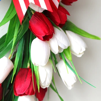 Tulip Porta Da Frente Flor Berry Folhas De Bordo Festa De Casamento Bandeira Coroa Estados Unidos, O Dia Da Independência Decoração De Casa Heliosfera
