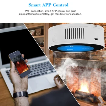 Tuya wi-Fi Detector de Gás SmartLife Aplicativo de Controle de Combustíveis, Gás Natural, Alarme de Fuga de Sensor de Alarme da Segurança Home