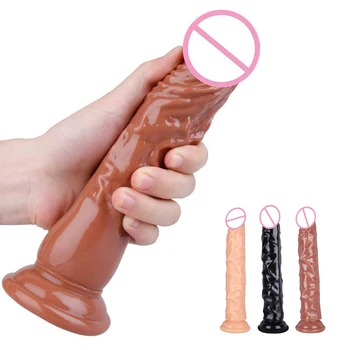 Vibrador de Brinquedos Sexuais para a Mulher Erótica Macio da Geléia de Dildos Anal Plug anal Forte ventosa Realista Pênis de Brinquedo Para Adultos Vibrador Enorme 0
