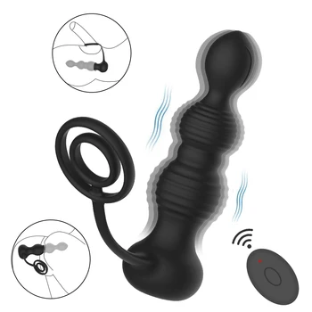 Vibração Anal, Vibrador de Controle Remoto Massageador de Próstata Plug Anal em Silicone Plug anal G-Spot Estimulador de brinquedos Sexuais para Homens Mulheres 0