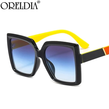 Vintage da Marca do Designer Quadrado Oversized Óculos de sol 2021 Mulheres Homens Colorido Quadro de Gradação de Óculos de Sol Senhora Retro UV400 Óculos 0