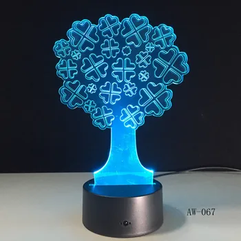 Visual 3D de 7 de Cor Nightlight USB Sorte de Árvore Lamparas Lâmpada da Tabela do Diodo emissor de luz Para Crianças de Presente de Aniversário de Cabeceira Sono do Bebê Decoração AW-067