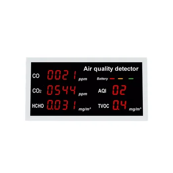 W17 Qualidade do Ar Interior Monitor, Recarregável de CO CO2 Formaldeído HCHO COVT AQI Detector em Tempo Real de Testador de Carro Home Office 0