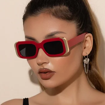 WENLCCK de Moda Personalizada Pequeno Quadro Borda de Metal de Homens, Óculos de sol Tendência Mulheres Óculos de sol UV400