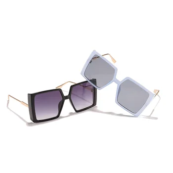 WENLCCK Moda Praça Armação de Óculos Anti-UV de Viagem Pala de Sol Retro Metal Quadro Grande, Siamese Óculos de sol ao ar livre UV400