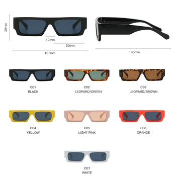 YAMEZE Moda Retângulo Pequeno de Óculos de sol das Mulheres 2021 Senhora de Verão, Óculos de Moldura Estreita Steampunk Vintage, Óculos de Sol Okulary Rozow 5