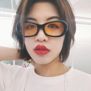 Yuumi MOSQUETÃO 2 Óculos de sol Para Mulheres Mens Preto Óculos olho de Gato MGlasses Espião Moda Oversized de Luxo Designer da Marca Jennie