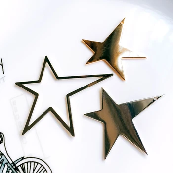 ZEROUP Branco K Banhado a Ouro Irregular Estrela de Cinco pontas Colar de Pingente de Encantos Suprimentos para a Jóia Diy Material 6pcs