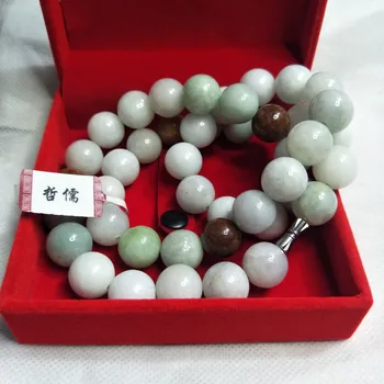 Zheru Jóia Natural Puro Jadeite Colar de missangas em Três cores, de 13,5 mm Jade Esferas da Cadeia de Enviar A nível Nacional, o Certificado de Inspeção