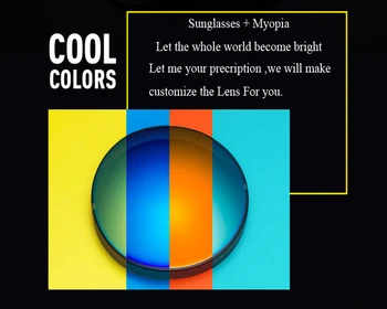 Índice1.56 fina Cr-39 Óculos de sol Asférica lentes de prescrição de Óculos de Sol Oculos De Sol Cor de lentes de miopia/astigmatismo lentes 2