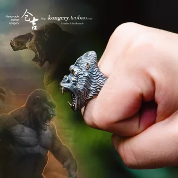 ★Cangji artesanal S925 Anel de Prata homens e as mulheres abrem a dedo o anel de diamante anel de retro jóia a jóia de prata
